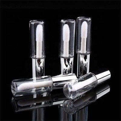 custom brand lipstick private label luxury lipgloss packaging container silver crystal transparent lip gloss tubes with brush